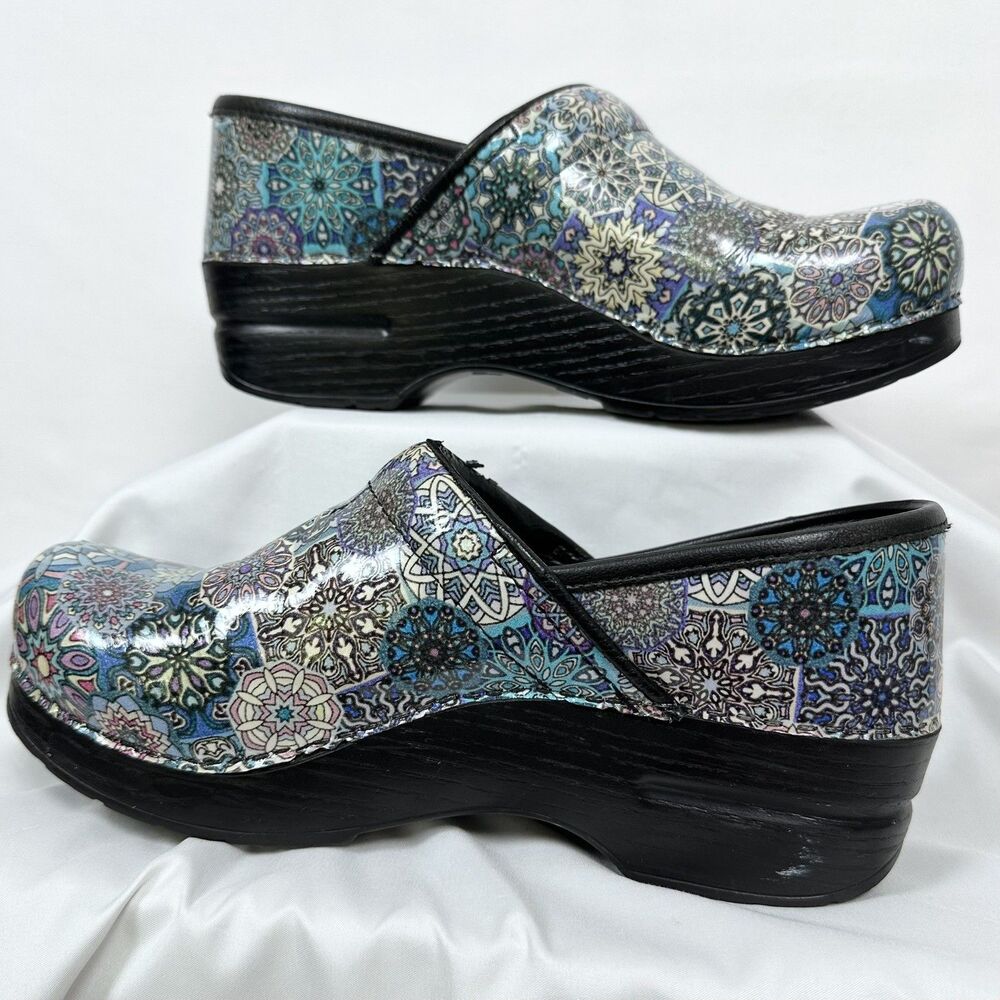 DANSKO Professional Clogs Shoes Leather Hospital Mandala/Floral US 6.5-7**EUR 37